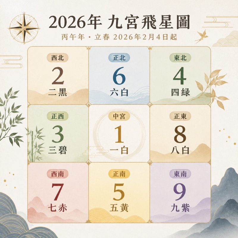 客廳風水財位在哪裡?財位擺設、禁忌與維護一次搞懂 1 Nine Flying Stars