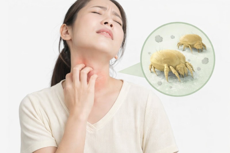 塵蟎大小肉眼看得到嗎?一篇教你如何判斷家中有塵蟎 3 塵蟎導致皮膚癢